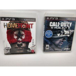 PS3 Games Lot: Call Of Duty Ghosts & Homefront With Cases/without Manuals